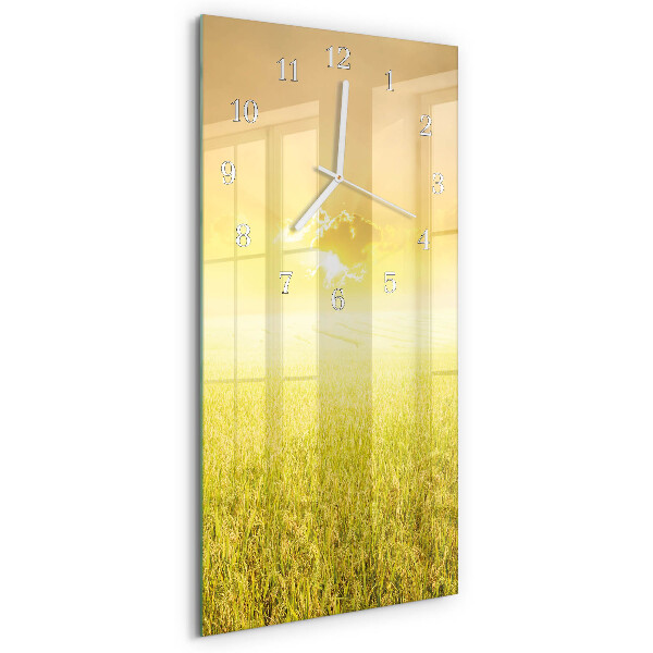 Horloge rectangulaire verticale Champ de blé