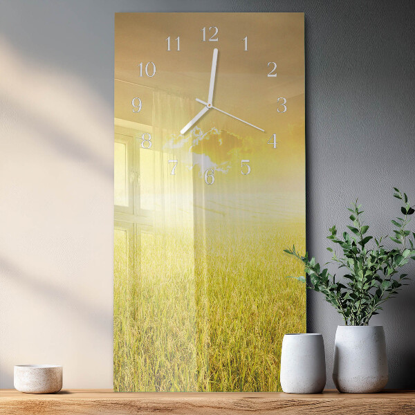 Horloge rectangulaire verticale Champ de blé