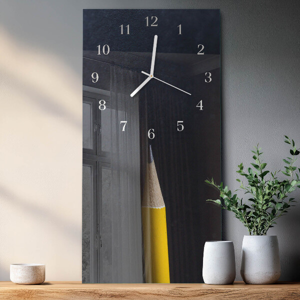 Horloge rectangulaire verticale Crayon