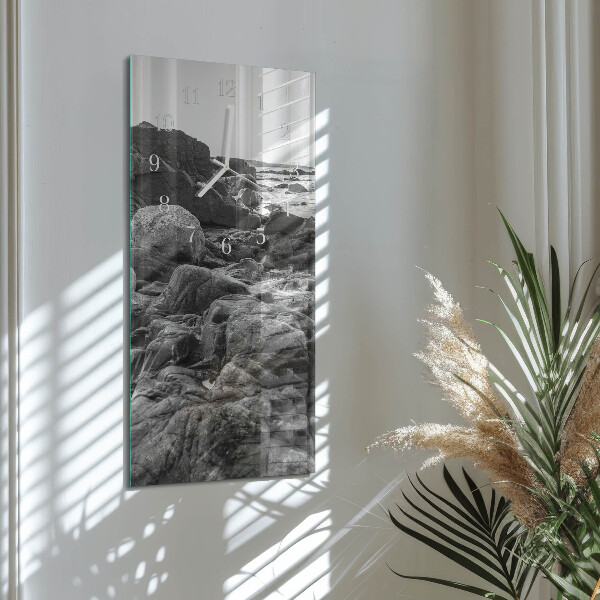 Horloge rectangulaire verticale Pierres
