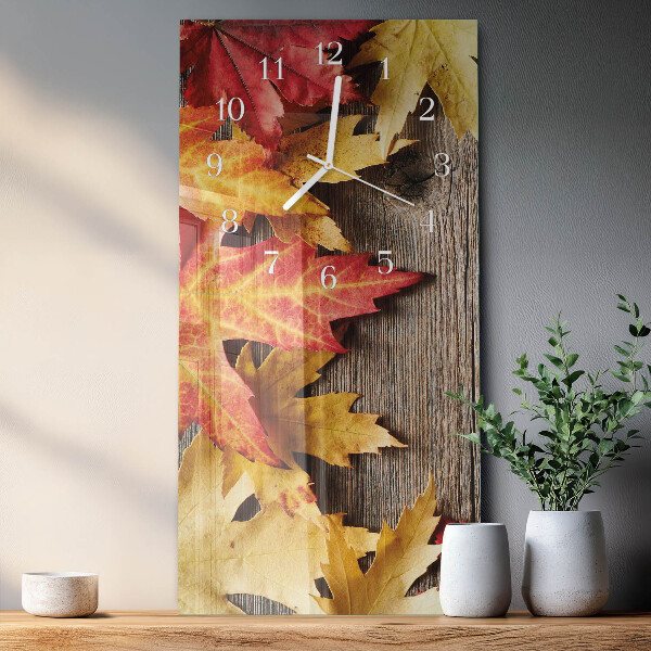 Horloge rectangulaire verticale Feuilles