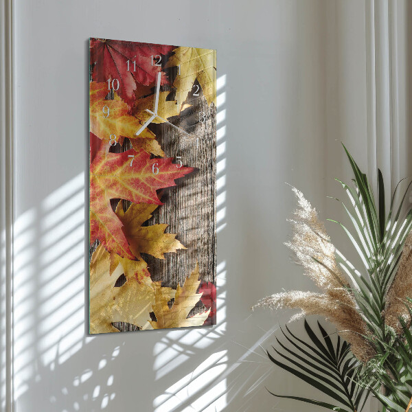 Horloge rectangulaire verticale Feuilles