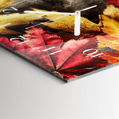Horloge rectangulaire verticale Feuilles