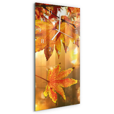 Horloge rectangulaire verticale Feuilles