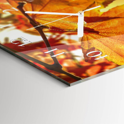 Horloge rectangulaire verticale Feuilles