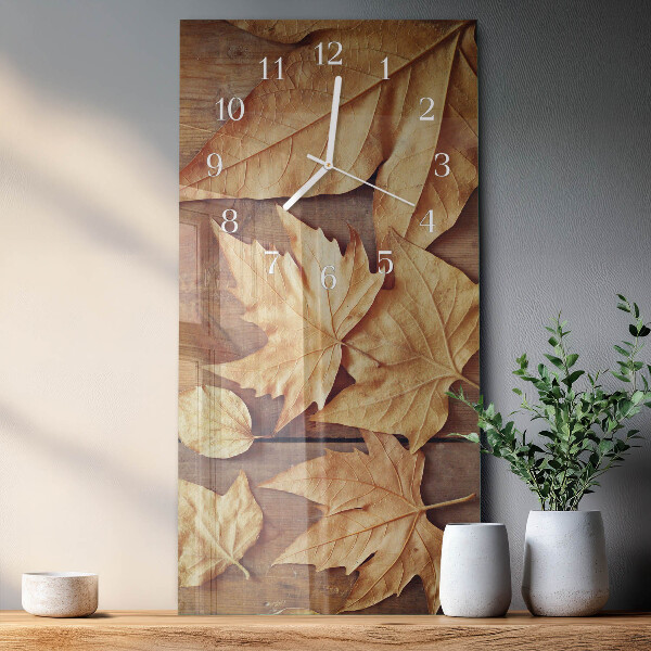 Horloge rectangulaire verticale Feuilles