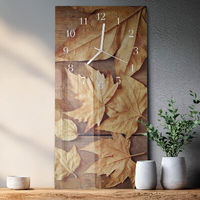 Horloge rectangulaire verticale Feuilles