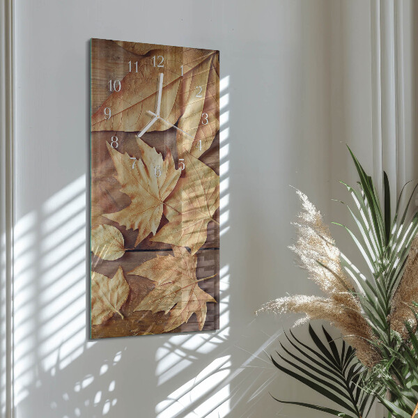 Horloge rectangulaire verticale Feuilles