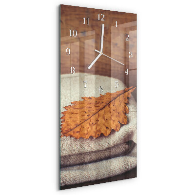 Horloge rectangulaire verticale Feuille