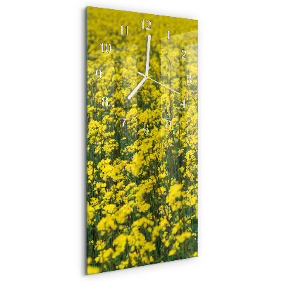 Horloge rectangulaire verticale Champ de fleurs