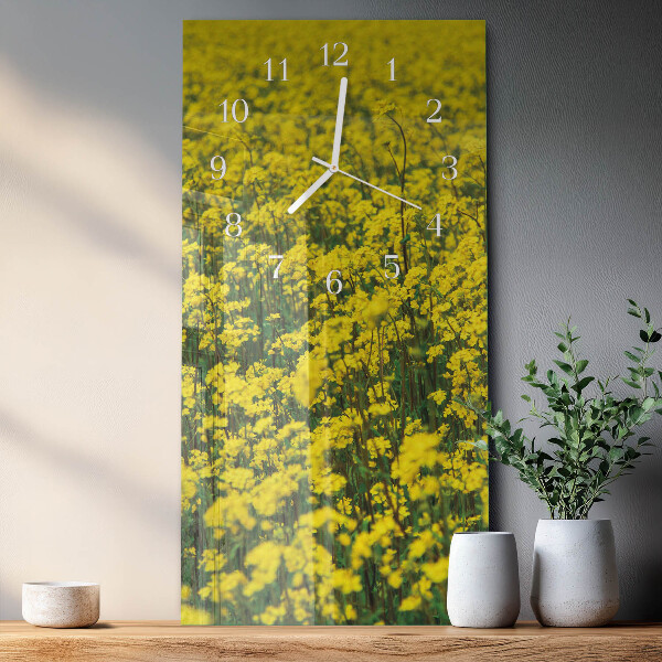 Horloge rectangulaire verticale Champ de fleurs