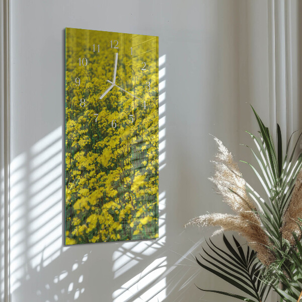 Horloge rectangulaire verticale Champ de fleurs