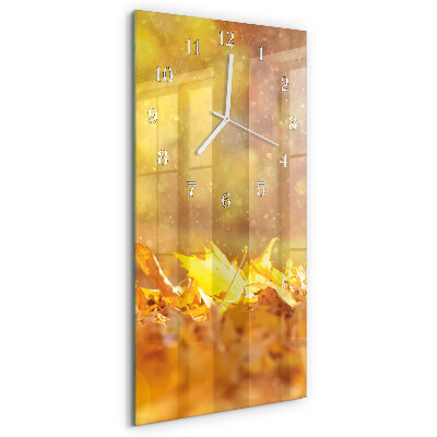 Horloge rectangulaire verticale Feuilles