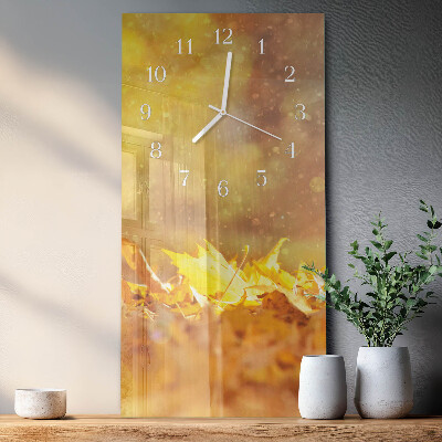 Horloge rectangulaire verticale Feuilles