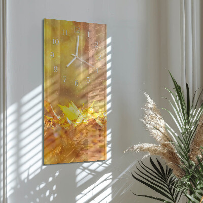 Horloge rectangulaire verticale Feuilles