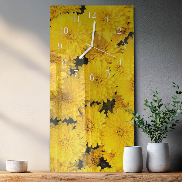 Horloge rectangulaire verticale Fleurs