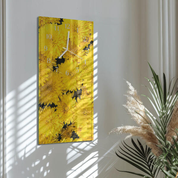 Horloge rectangulaire verticale Fleurs