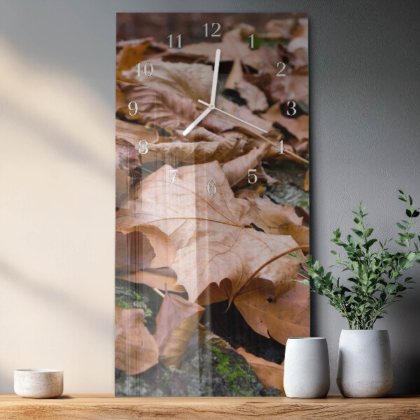 Horloge rectangulaire verticale Feuilles