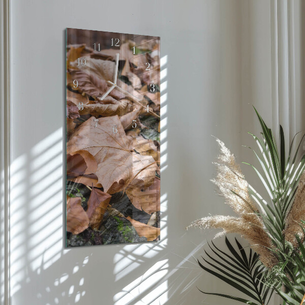 Horloge rectangulaire verticale Feuilles