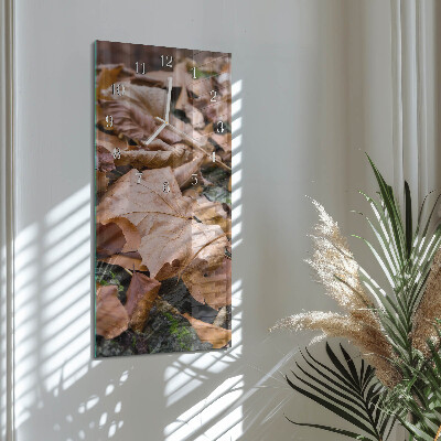 Horloge rectangulaire verticale Feuilles
