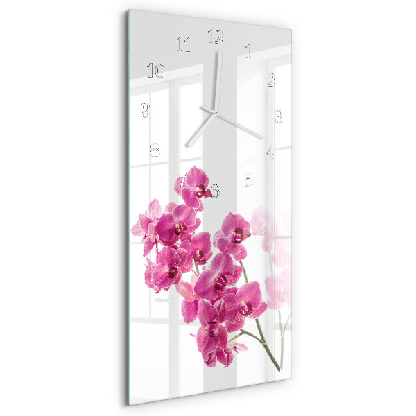 Horloge rectangulaire verticale Orchidées