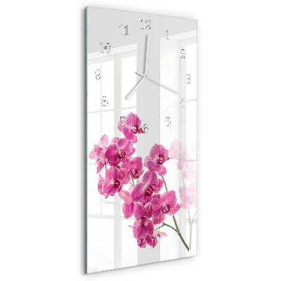 Horloge rectangulaire verticale Orchidées