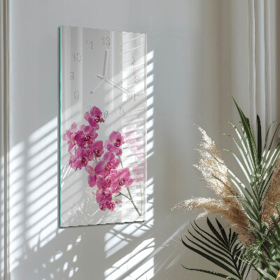 Horloge rectangulaire verticale Orchidées