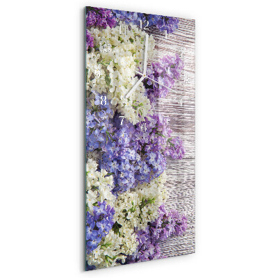 Horloge rectangulaire verticale Lilas