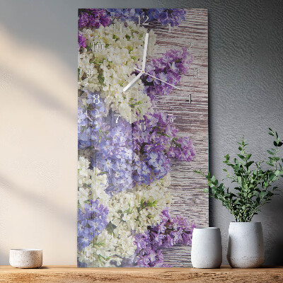 Horloge rectangulaire verticale Lilas