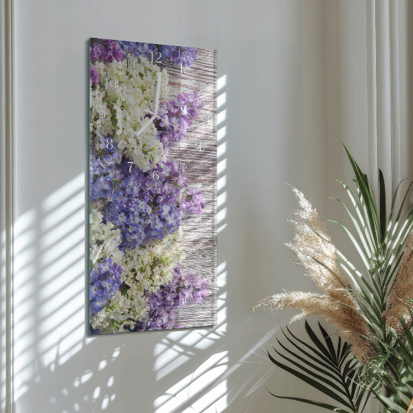 Horloge rectangulaire verticale Lilas