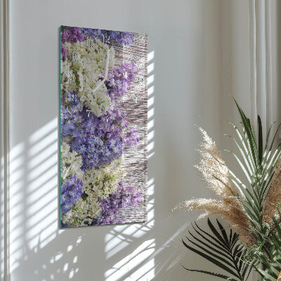 Horloge rectangulaire verticale Lilas