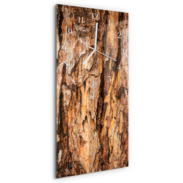 Horloge rectangulaire verticale Écorce d'arbre