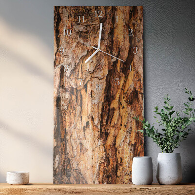 Horloge rectangulaire verticale Écorce d'arbre