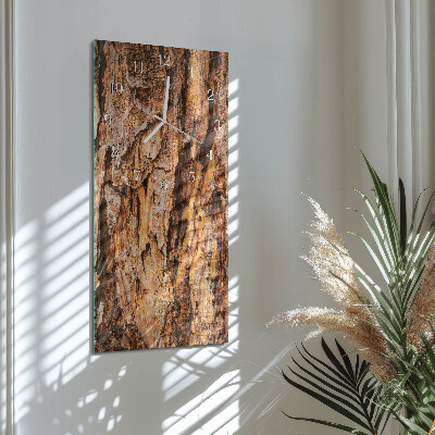 Horloge rectangulaire verticale Écorce d'arbre