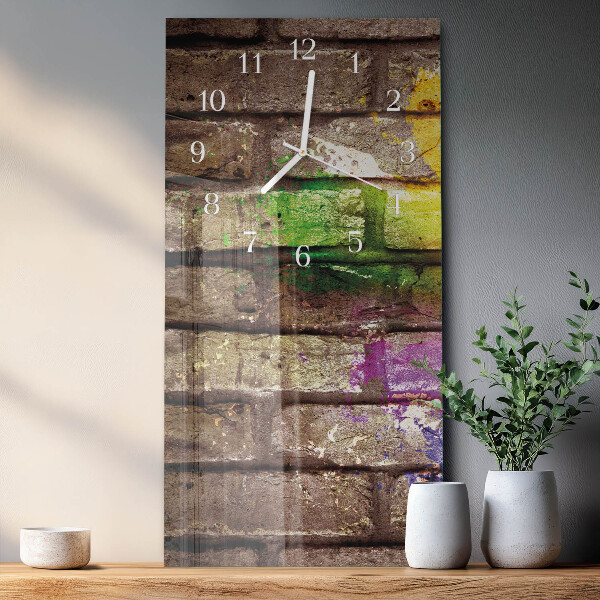 Horloge rectangulaire verticale Brique