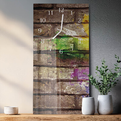 Horloge rectangulaire verticale Brique