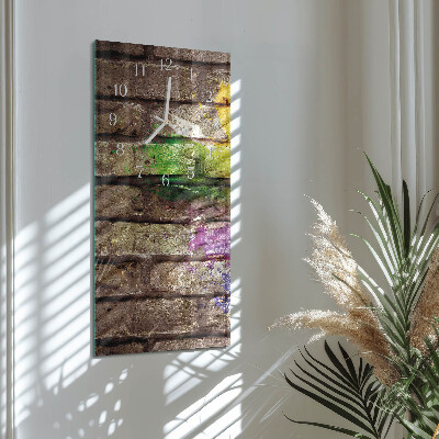 Horloge rectangulaire verticale Brique