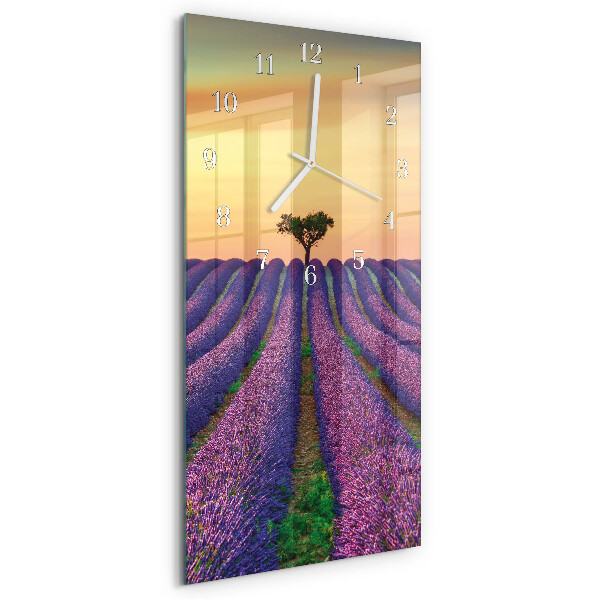 Horloge rectangulaire verticale Champ de lavande