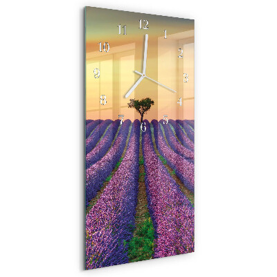 Horloge rectangulaire verticale Champ de lavande
