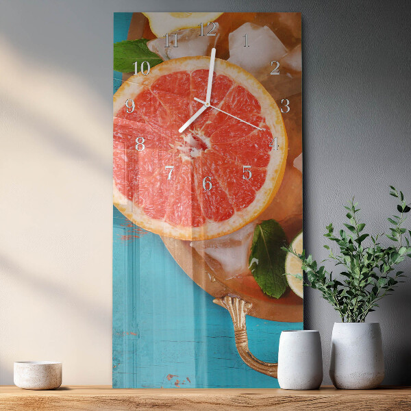 Horloge rectangulaire verticale Pamplemousse