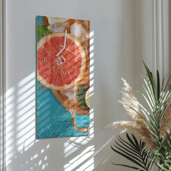 Horloge rectangulaire verticale Pamplemousse