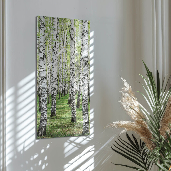 Horloge rectangulaire verticale Bouleau