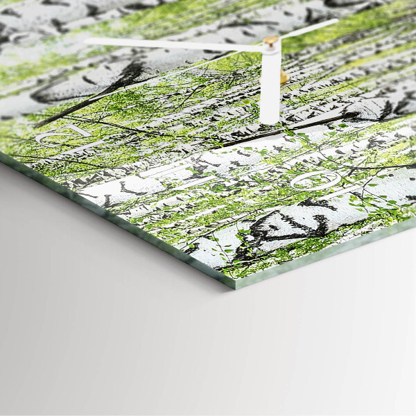 Horloge rectangulaire verticale Bouleau