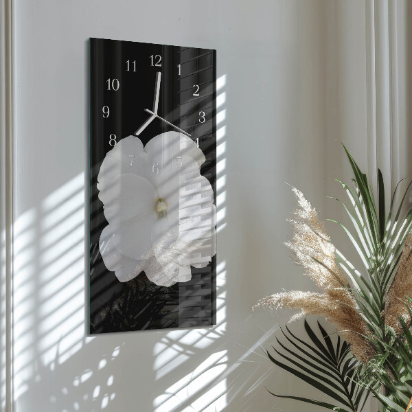 Horloge rectangulaire verticale Fleur
