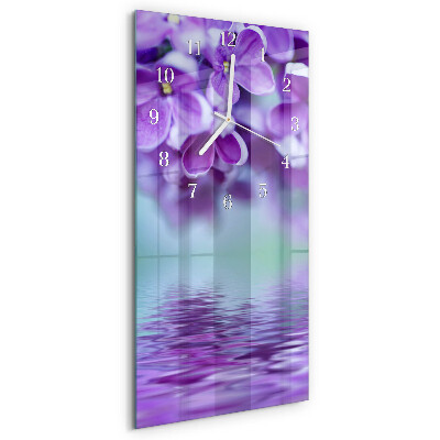 Horloge rectangulaire verticale Lilas