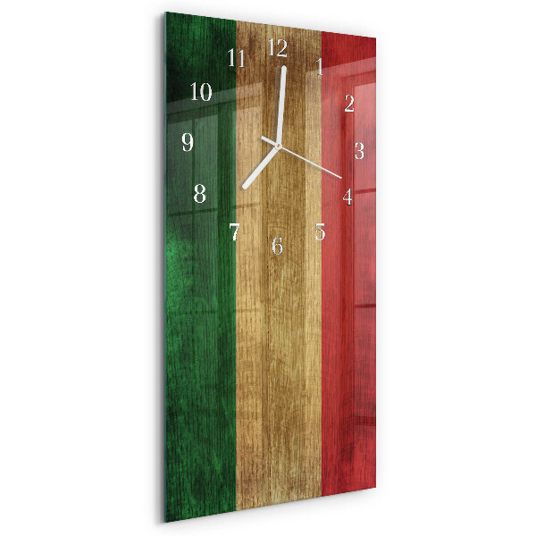 Horloge rectangulaire verticale drapeau italien