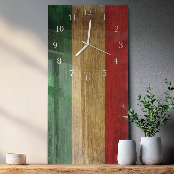 Horloge rectangulaire verticale drapeau italien