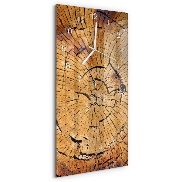 Horloge rectangulaire verticale Grains de bois
