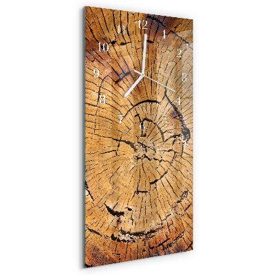 Horloge rectangulaire verticale Grains de bois