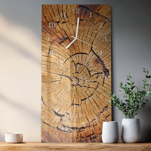 Horloge rectangulaire verticale Grains de bois